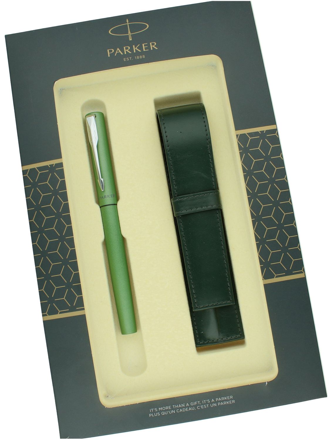 Zestaw Prezentowy Parker Pióro wieczne Vector XL Green i skórzane etui S0820010 zieleń.  Zestaw z piórem i etui na prezent (1).jpg